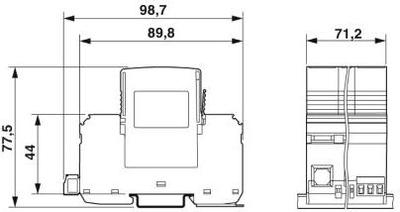 Mbrojtës nga mbingarkesa Phoenix Contact VAL-MS-T1/T2 335/12.5/3+1-FM, trefazor, 50 kA, 250 V ac