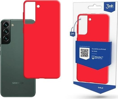 Maskë telefoni 3MK Matt Case Samsung Galaxy S22 Plus, mbrojtëse e hollë që rri fiks, shkon me karikim wireless, e kuqe strawberry
