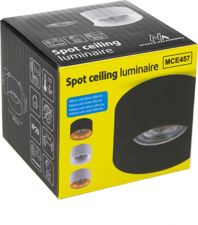 Spot i rrumbullakët i fshehtë Maclean MCE457 B/B, GU5.3, 70x40mm, i zi