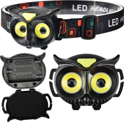 Fener koke për kalamaj Lean Owl, 4 lloj drite, me bateri AAA, shumëngjyrësh