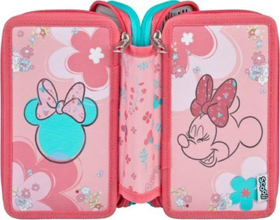 Penare Scooli Tripledecker Minnie Mouse, me 3 nivele, e mbushur, shumengjyrëshe