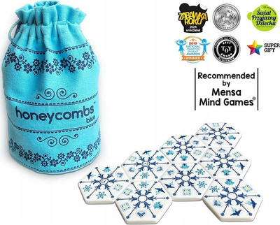 Lojë tavoline Piatnik Honeycombs Blue, pllaka gjashtëkëndëshe, qese prej materiali, blu