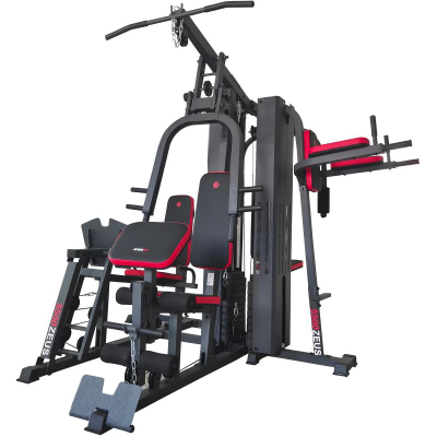 Stacion palestre Enero Fit 5500 Zeus, multi-gym, me pesha të integrume, i zi me të kuqe