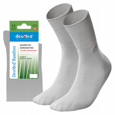 Çorape mjekësore Deomed Bamboo, bambu antibakteriale, pa shtrëngues, gri, 39–42