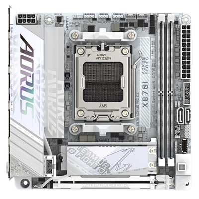 Platë amë Gigabyte X870I AORUS PRO ICE, Mini ITX, DDR5, PCIe 5.0, e bardhë