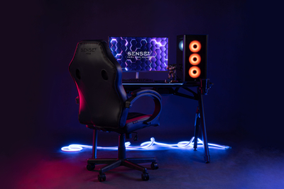 Karrige gaming SENSE7 Prism, lëkurë, ergonomike, e zezë
