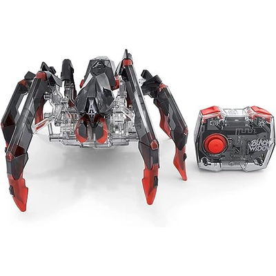 Lodër merimangë me pult Hexbug Black Widow, 2.4 GHz, me drita, e zezë me të kuqe