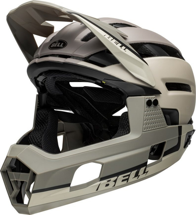 Helmetë çiklizmi Full Face Bell Super Air R Mips Spherical, MTB, e bardhë infrakuqe mat me shkëlqim
