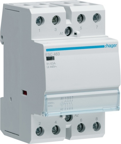 Kontaktor modular Hager ESC463, 63A, 4NO, 230V AC