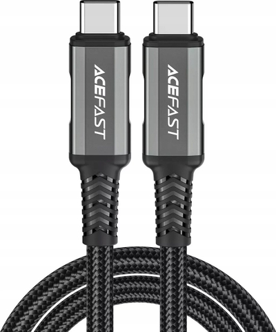 Kабел USB Acefast C1-09, USB-C во USB-C, 1m, сиво-црна