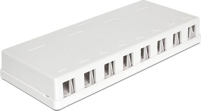 Strehë për konektorë Keystone FX8 Multi, deri 8 porte, PET, e bardhë