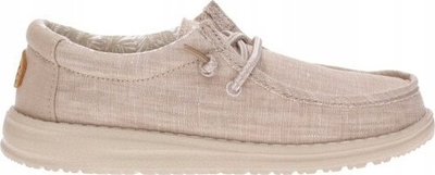 Këpucë casual fëmijësh HEYDUDE Wally, lino e lehtë, taban shkumë, beige