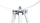 Llampo dyshemeje metalike tripod, 165 cm, e rregullueshme, e bardhë me ari