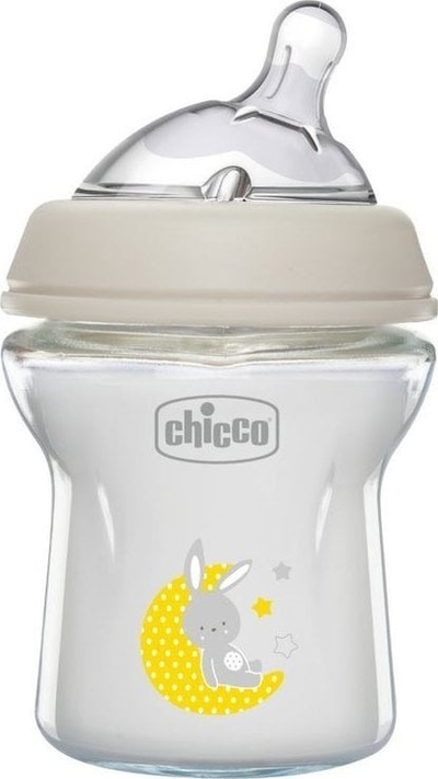 Biberon qelqi Chicco NaturalFeeling 150ml, për beba 0+, transparent