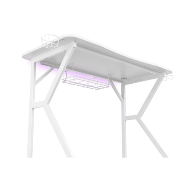 Tavolinë gaming Genesis Holm 320 RGB, 120×60 cm, HUB USB, e bardhë
