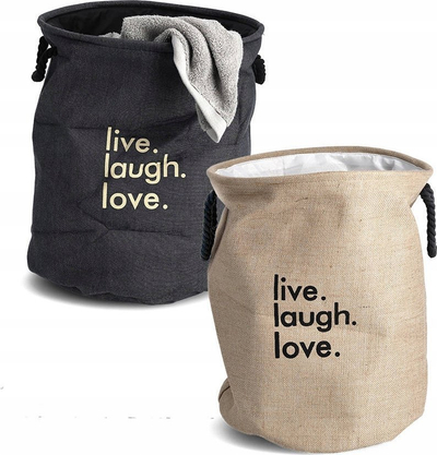 Shportë rrobash Zeller Laundry Basket, jute dhe poliester, 40x50 cm, kafe natyrale
