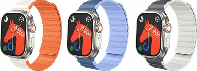 Rrip për Apple Watch Hoco AS102, silikon, me magnet, portokalli me të bardhë