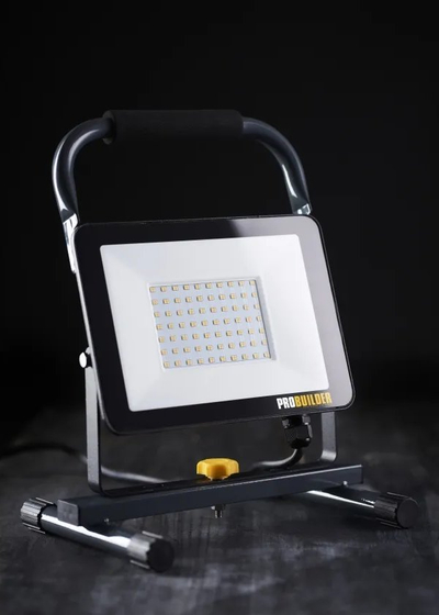 Reflektor pune PROBUILDER LED 50W, IP65, trup alumini, i verdhë