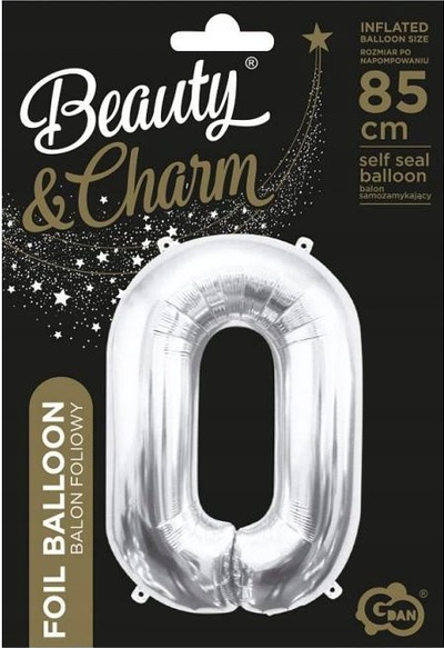 Balonë me helium Godan BC-HSR0, numri 0, 85cm, argjend