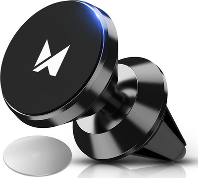 Mbajtëse magnetike veture Wozinsky WMH-04, montim në grilë ventilimi, rrotullim 360°, e zezë