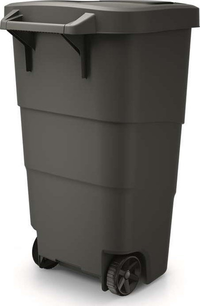 Kosh mbeturinash Prosperplast Segregation Bin 95L, plastikë PP, me rrota, gri