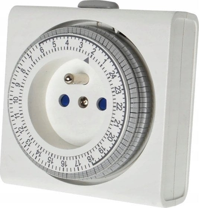 Timer mekanik REV Compact, programim 24 orë, i bardhë