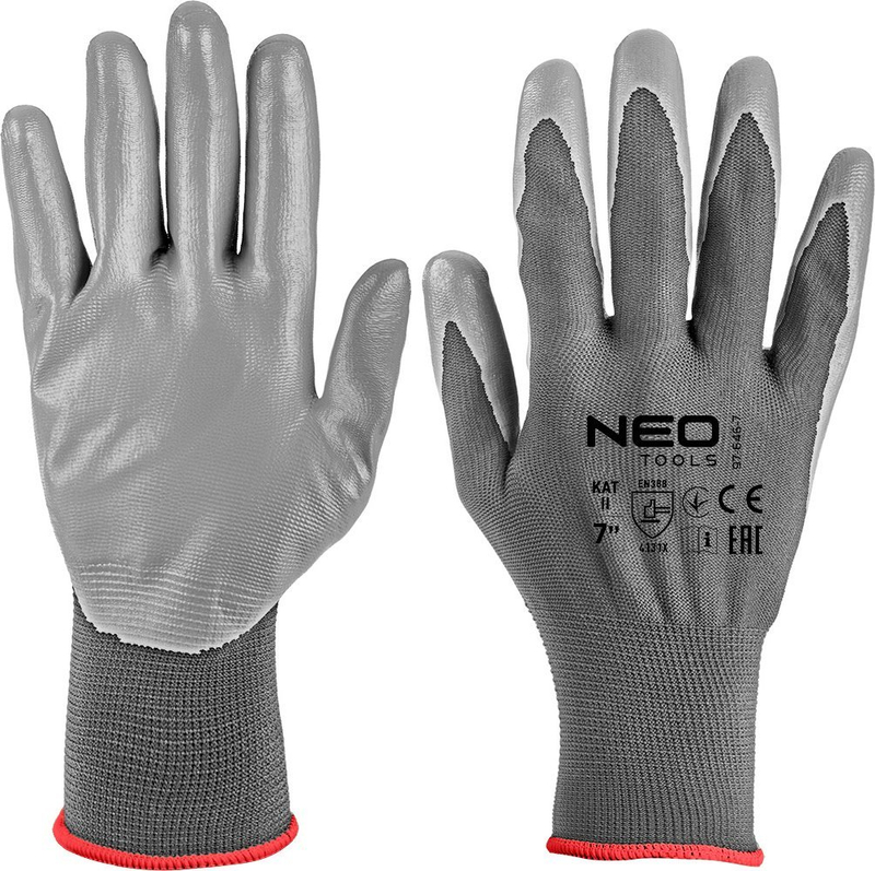 Doreza pune NEO TOOLS 97-646-7, poliester me shtresë PU, madhësia 7, gri