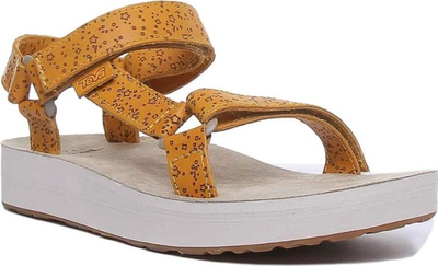 Sandale për femra Teva Midform Universal Star, lëkurë, taban EVA, ngjyrë Sunflower
