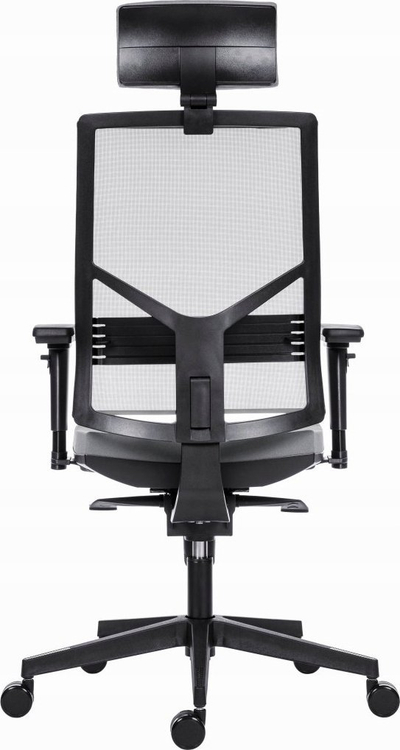 Karrige zyre ergonomike Powerton ERGO MARIE, me mbështetëse rrjetë, krahë 3D, e zezë