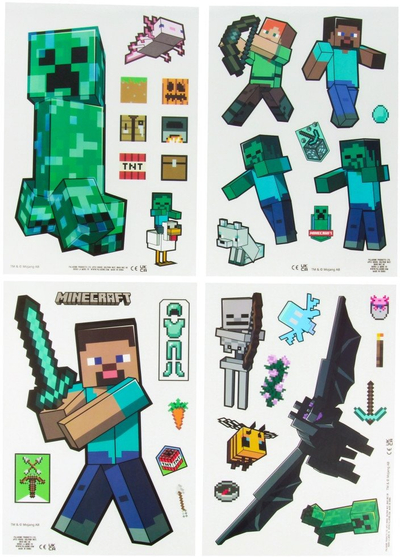 Декоративни налепници Microsoft Minecraft Decals, сет од 35 парчиња, повеќебојни