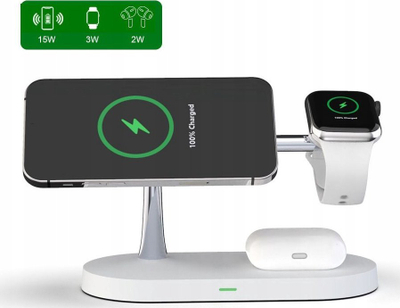 Karikues wireless Blow WCH-08, 15W, 3 në 1, i bardhë