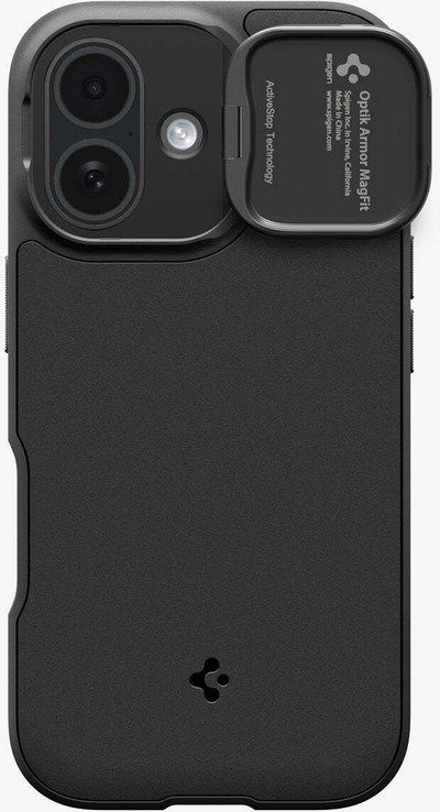 Mbrojtëse telefoni Spigen Optik Armor MagSafe për iPhone 17, e zezë