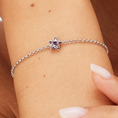 Byzylyk për femra Brosway Star Fancy Magic Purple FMP109, i argjendtë