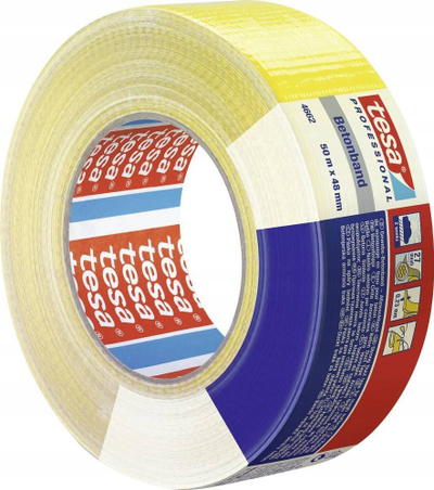 Shirit tekstili ngjitës Tesa 04662, 50m, 48mm, i verdhë