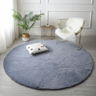 Кружен тепих Strado Round Rug Rabbit, 100x100 cm, против лизгање, светло сив
