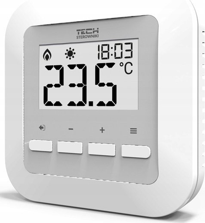Termostat wireless Tech ST-295 V2, për ngrohje dhome, me ekran që ndriçon, i bardhë