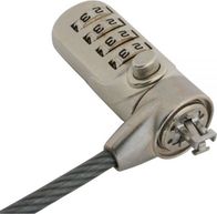 Kabllo sigurie InLine 55702, kombinim 4 shifror, universale, argjendtë