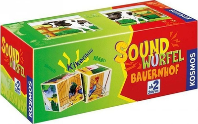 Lodër interaktive Kosmos Sound Cube Farm, kube me tinguj, nga 12 muajsh, me ngjyra të ndryshme
