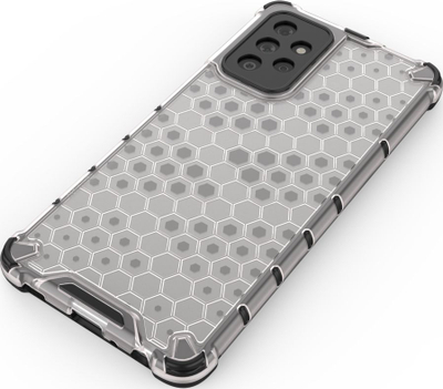 Mbrojtëse telefoni Honeycomb Armor për Samsung Galaxy A72, hibride TPU PC, antishok, blu e tejdukshme
