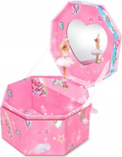 Kuti muzikore Pulio Pecoware Unicorn, formë tetëkëndore, mekanizëm me dredhje, rozë