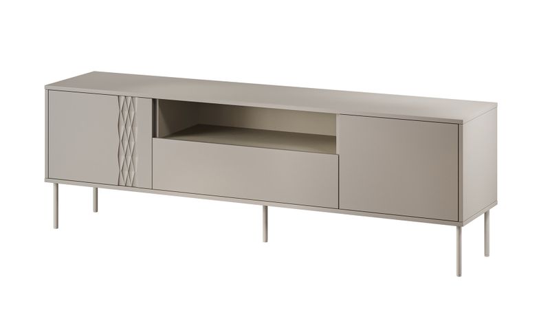 Komodë TV Cama Meble Tresse, 180x40x54.5 cm, 3 dyer 1 raft, ngjyrë cashmere matt