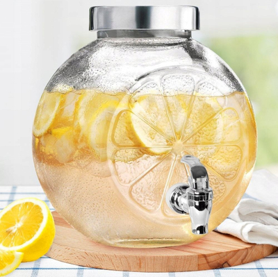 Enë për pije me rubinet, në formë limoni, kapacitet i madh, plastike, e verdhë