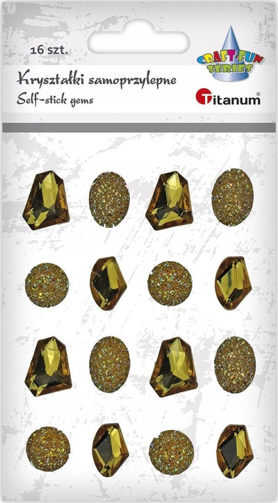 Kristale vetëngjitëse dekorative Pebbles Gold Mix, set me 16 copë, ngjyrë ari