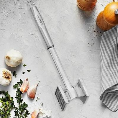 Zbutës mishi Maestro MR-1714-NEW, dyanshëm, inox 250g, gri metalik