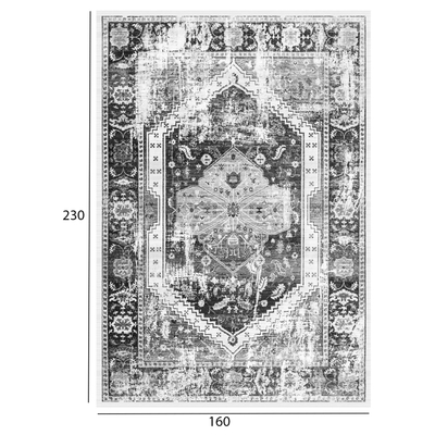 Tepih vintage JOSIANE 160×230 me thekë HM7675.11, gri/ bardhë