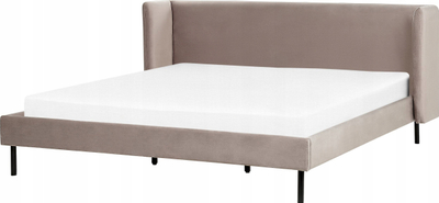 Shtrat Beliani Arette Velvet, 180 x 200 cm, Super King, taupe