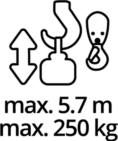 Vinç elektrik Einhell TC-EH 250, mban deri 250 kg, me litar çeliku