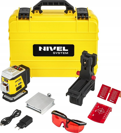 Ласерски нивелатор Nivel System CL3R, 3x360°, црвен зрак, жолт