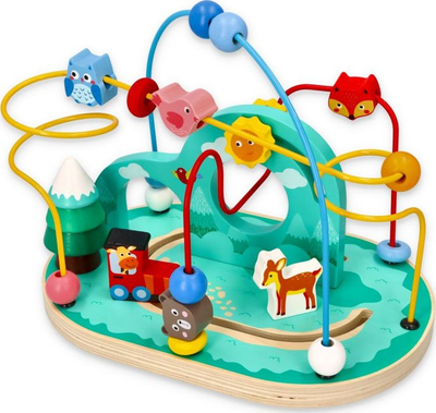 Lodër motorike Idea For Children Forest Bead Maze, dru, për fëmijë 12 muaj+, ngjyrë mint