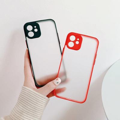 Mbrojtëse silikoni Hurtel Milky Case për Samsung Galaxy A42 5G, e butë, gjysmë e tejdukshme, e zezë